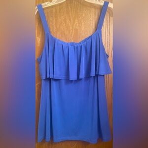 Avenue Studio Size 18/20 Stapped Ruffled Blue Sleeveless Top